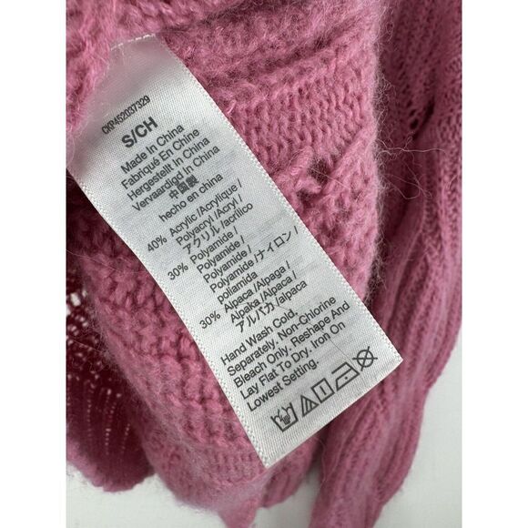 Madewell Women's Pink Sz Small Charley Pullover Sweater Mc006 Alpaca Blend - Picture 5 of 5